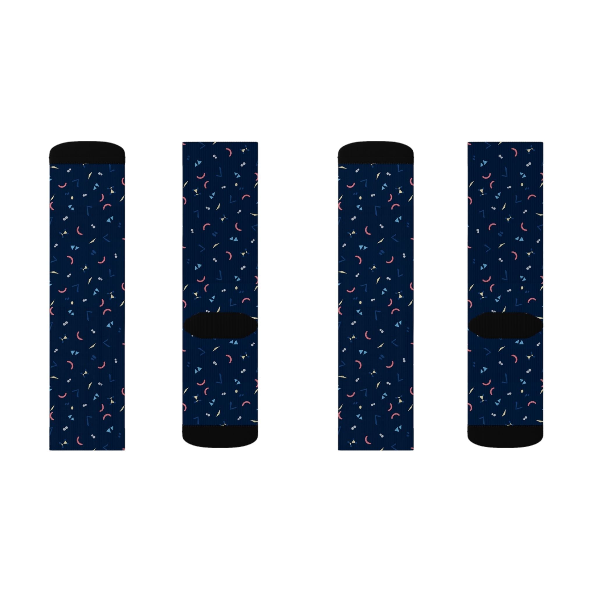 Closet Nerdz Incognito Mode dress socks featuring a dark blue background with a subtle geometric pattern.