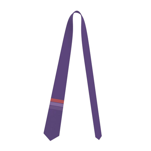 Closet Nerdz After Hours satin tie in purple with minimalist red and tonal purple accent stripes