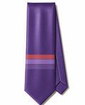 Closet Nerdz After Hours satin tie in purple with minimalist red and tonal purple accent stripes